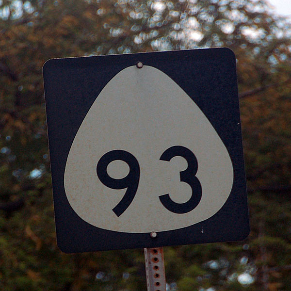 Hawaii State Highway 93 sign.
