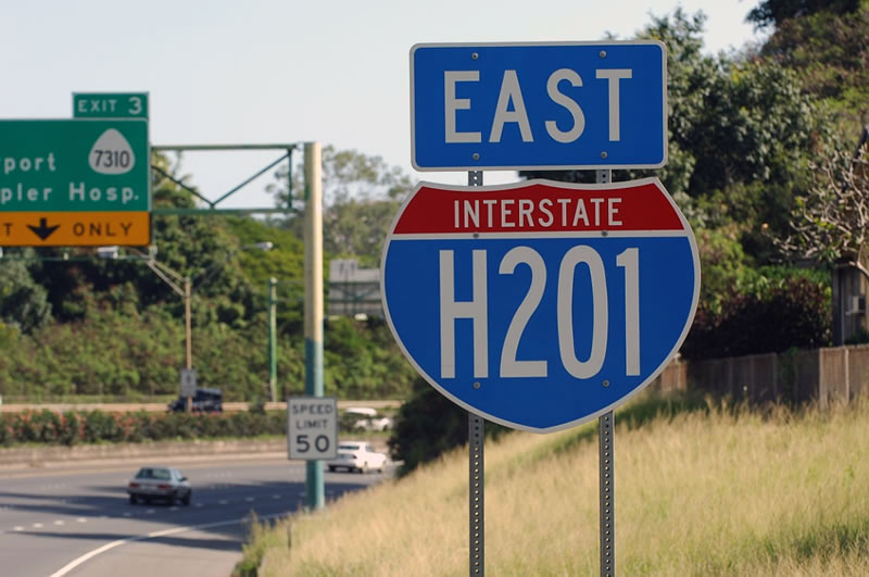 Hawaii Interstate 201 sign.
