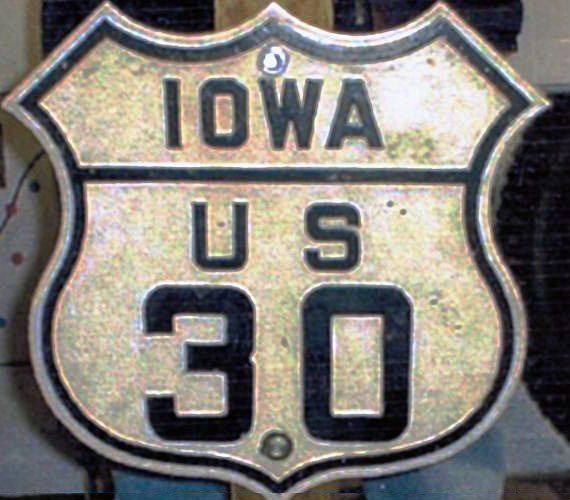 Iowa U.S. Highway 30 sign.