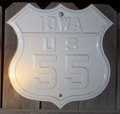 Iowa U.S. Highway 55 sign.