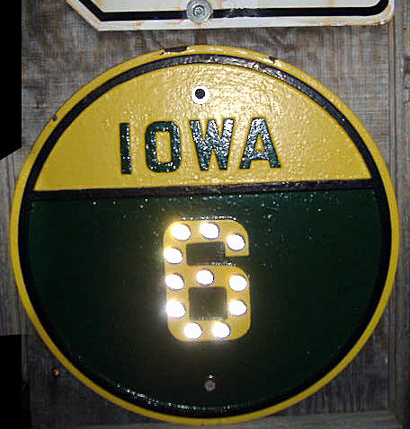 Iowa State Highway 6 sign.