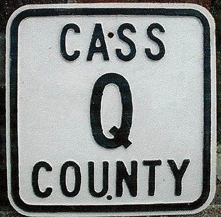 Iowa Cass County route Q sign.
