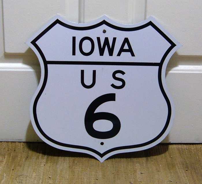 Iowa U.S. Highway 6 sign.