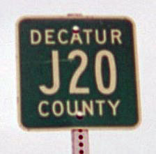 Iowa Decatur County route J20 sign.