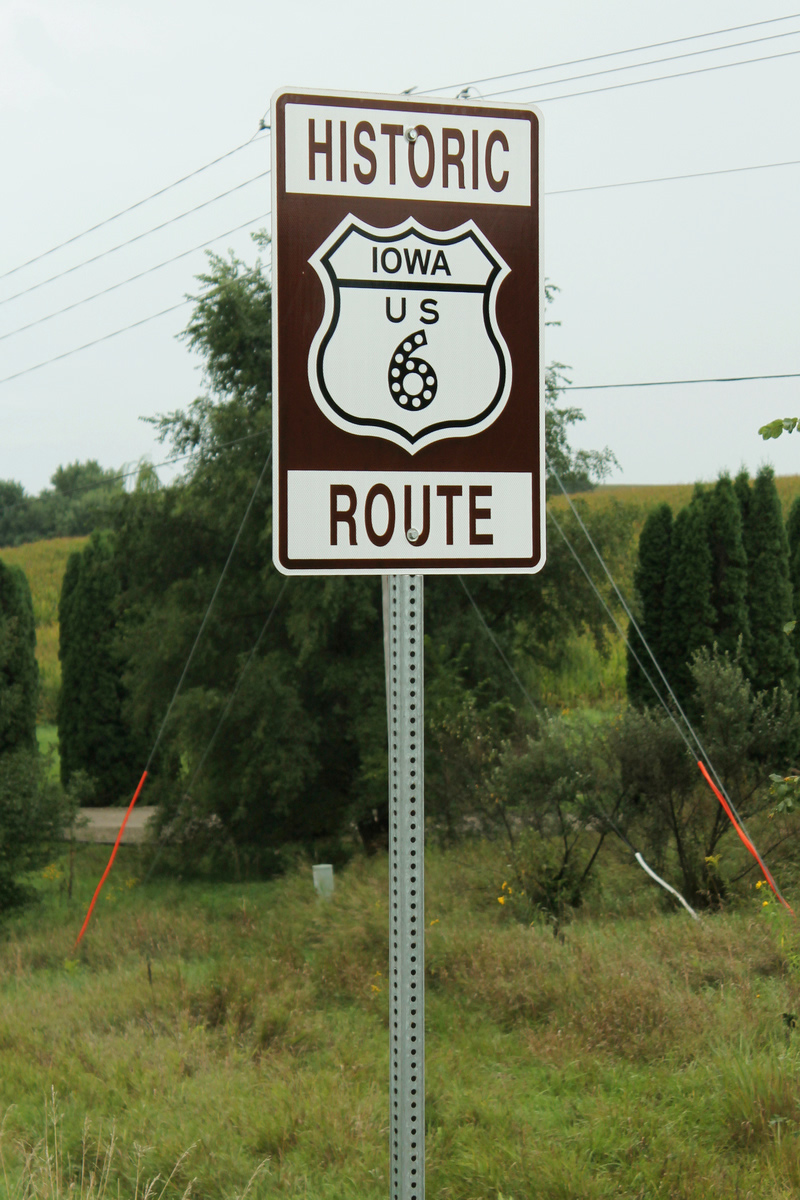 Iowa U.S. highway 6 sign.