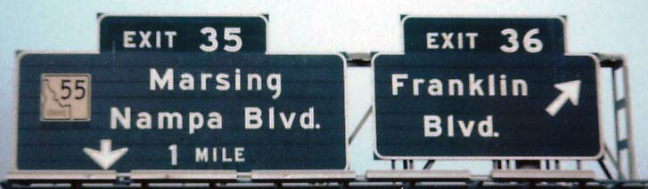 Idaho State Highway 55 sign.