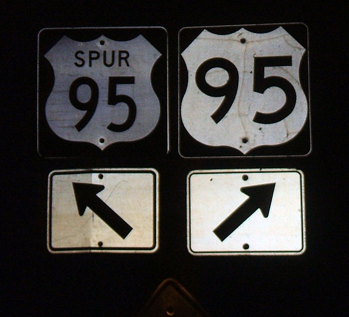 Idaho - U.S. Highway 95 and U. S. highway spur 95 sign.