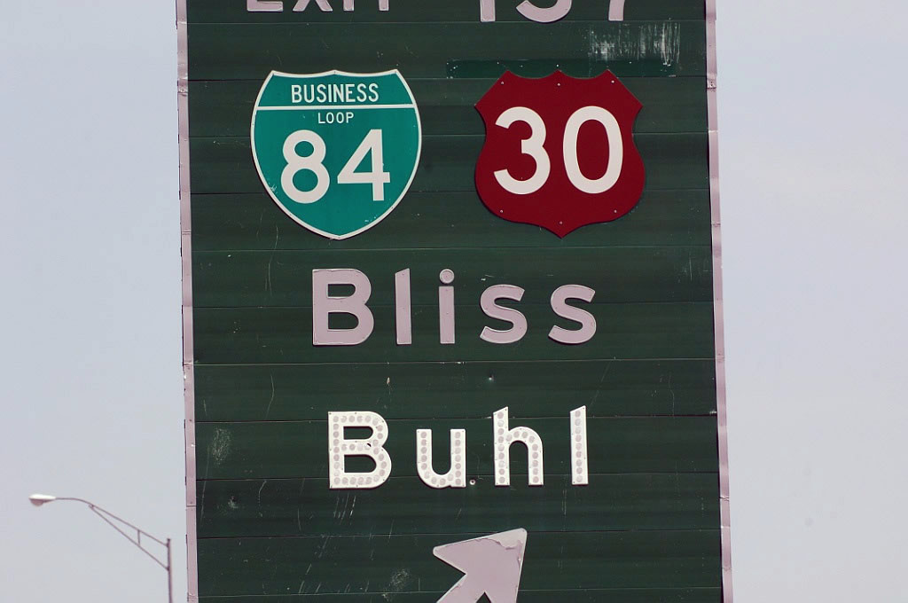 Idaho - scenic U. S. highway 30 and business loop 84 sign.