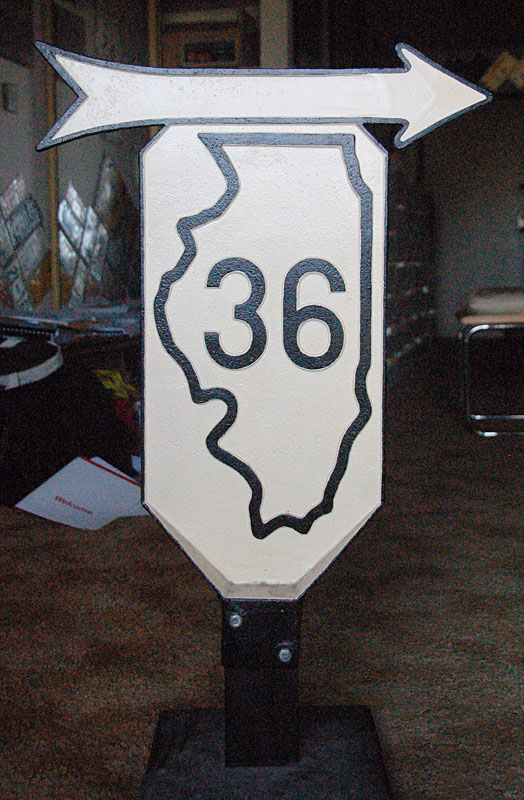 Illinois State Highway 36 sign.
