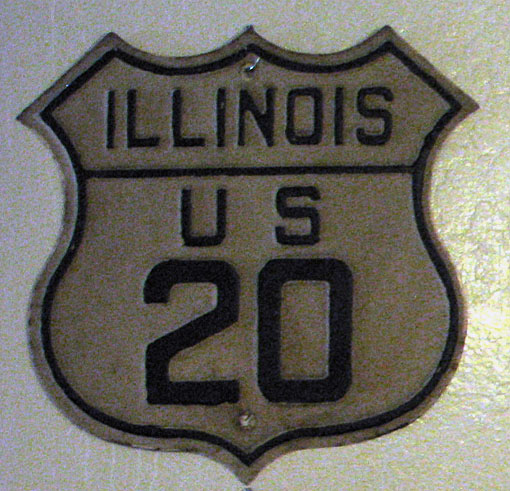 Illinois U.S. Highway 20 sign.