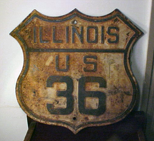 Illinois U.S. Highway 36 sign.