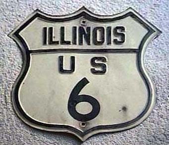 Illinois U.S. Highway 6 sign.