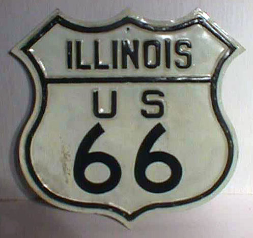 Illinois U.S. Highway 66 sign.