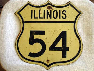 Illinois U.S. Highway 54 sign.