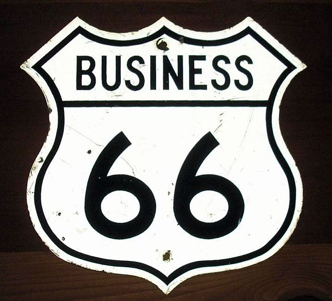 Illinois business U. S. highway 66 sign.