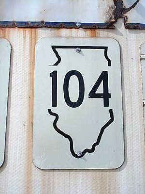 Illinois State Highway 104 sign.
