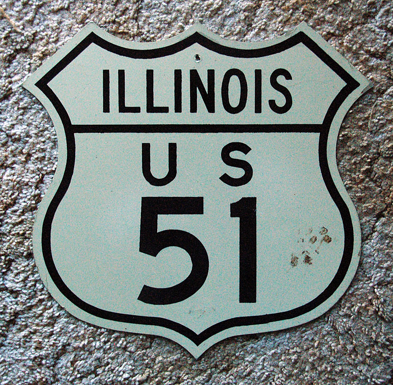 Illinois U.S. Highway 51 sign.