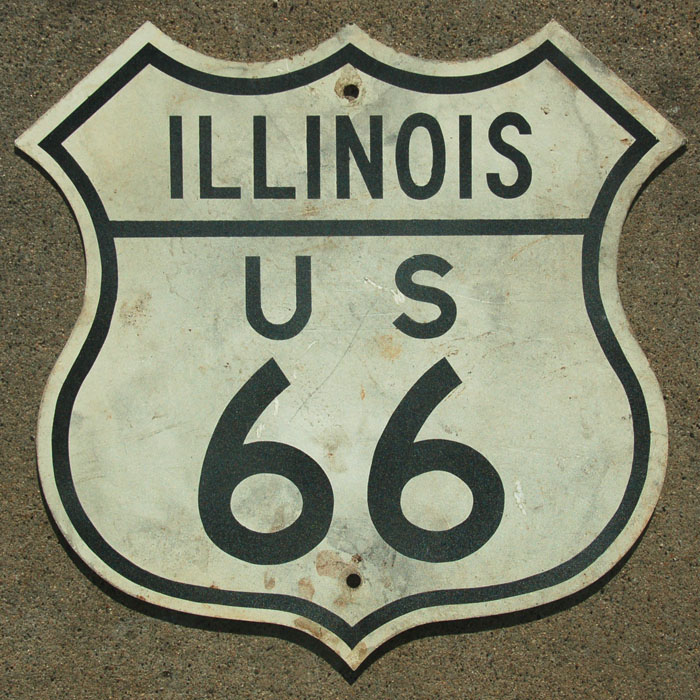 Illinois U.S. Highway 66 sign.
