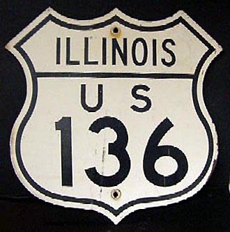Illinois U.S. Highway 136 sign.
