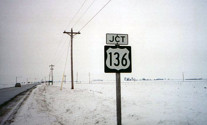 Illinois U.S. Highway 136 sign.