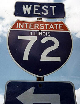 Illinois Interstate 72 sign.