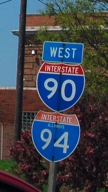 Illinois - Interstate 90 and Interstate 94 sign.