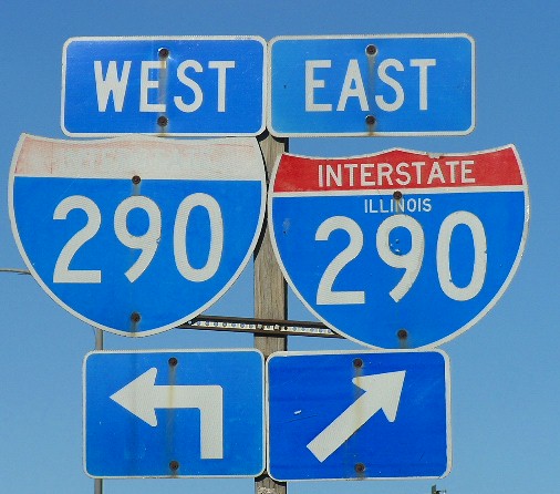 Illinois Interstate 290 sign.
