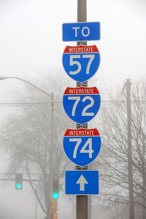 Illinois - Interstate 72, Interstate 74, and Interstate 57 sign.