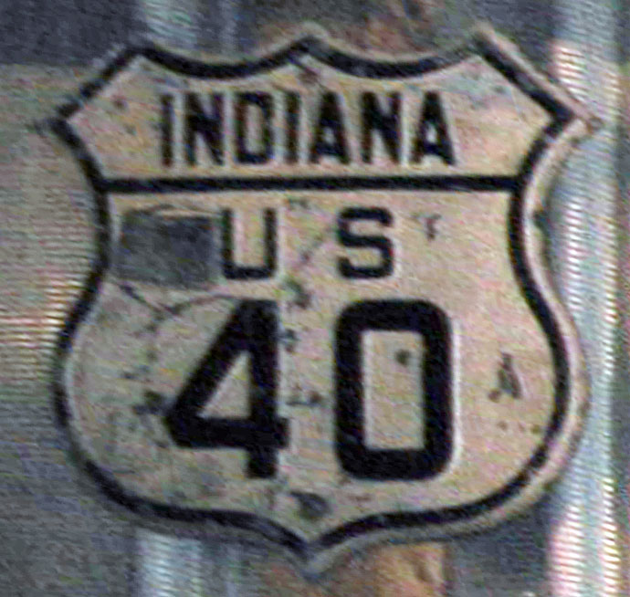 Indiana U.S. Highway 40 sign.
