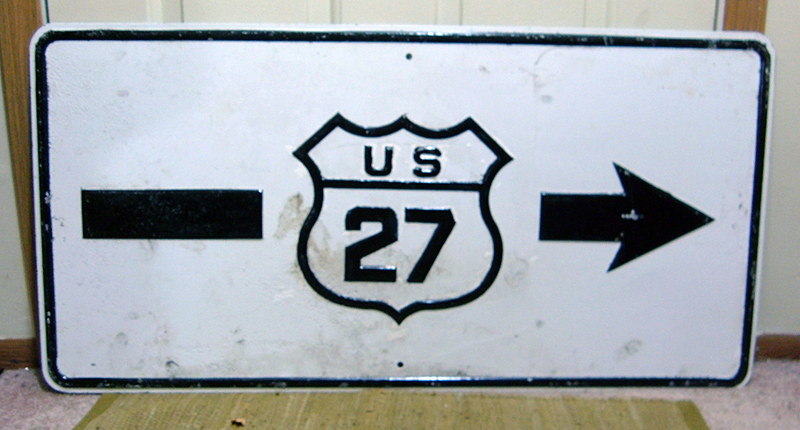 Indiana U.S. Highway 27 sign.