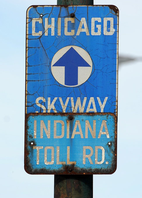 Indiana Indiana Toll Road sign.