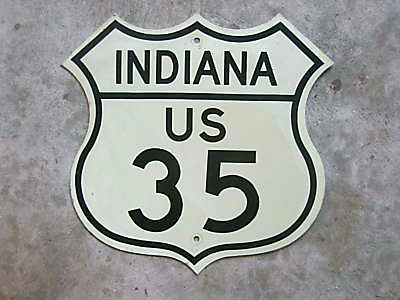 Indiana U.S. Highway 35 sign.