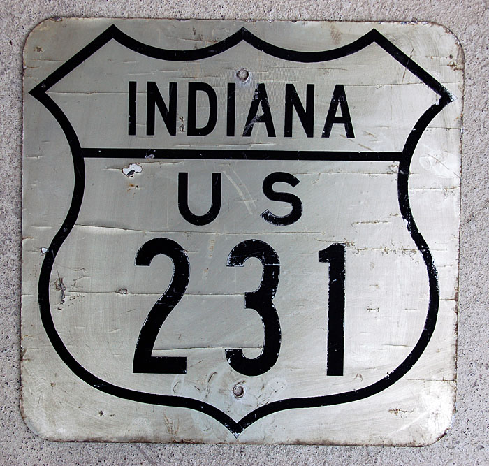 Indiana U.S. Highway 231 sign.