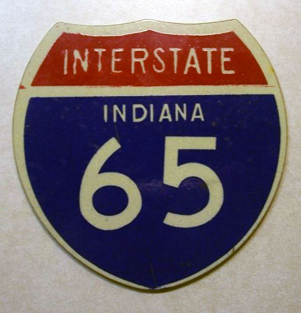 Indiana Interstate 65 sign.