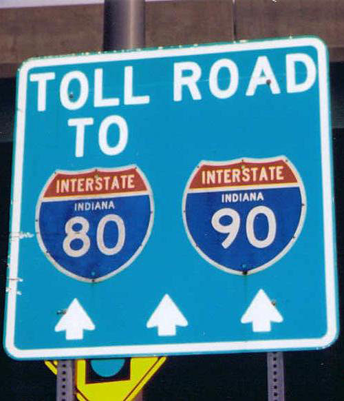 Indiana - Interstate 90 and Interstate 80 sign.