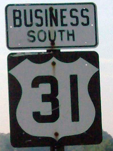 Indiana U.S. Highway 31 sign.