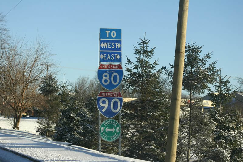 Indiana - Indiana Toll Road and Interstate 80 sign.
