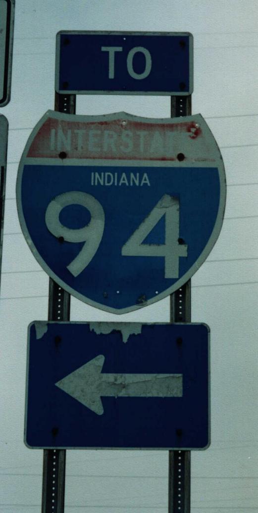 Indiana Interstate 94 sign.