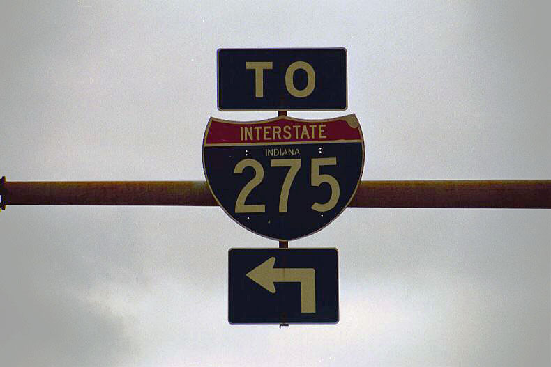 Indiana Interstate 275 sign.