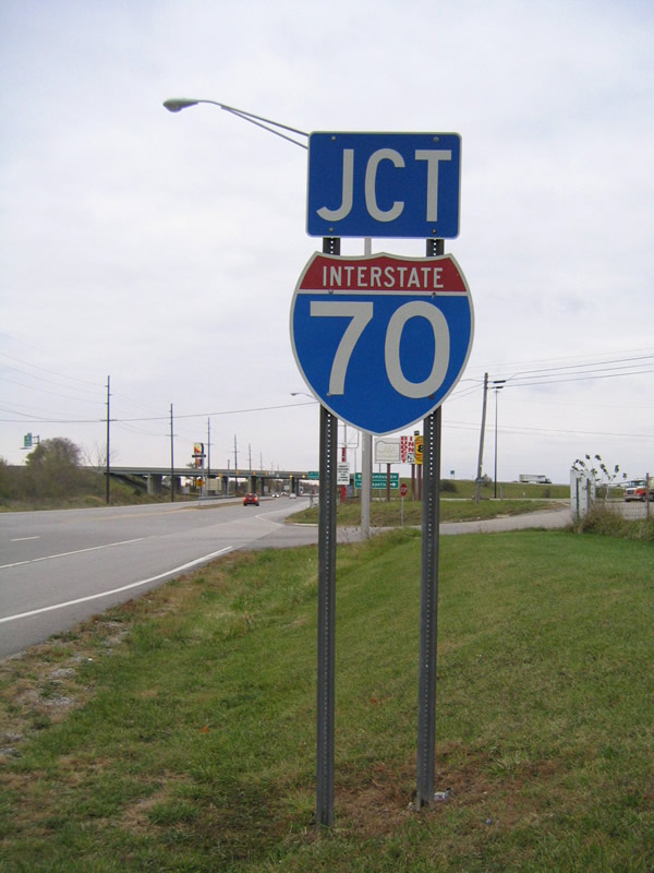 Indiana Interstate 70 sign.