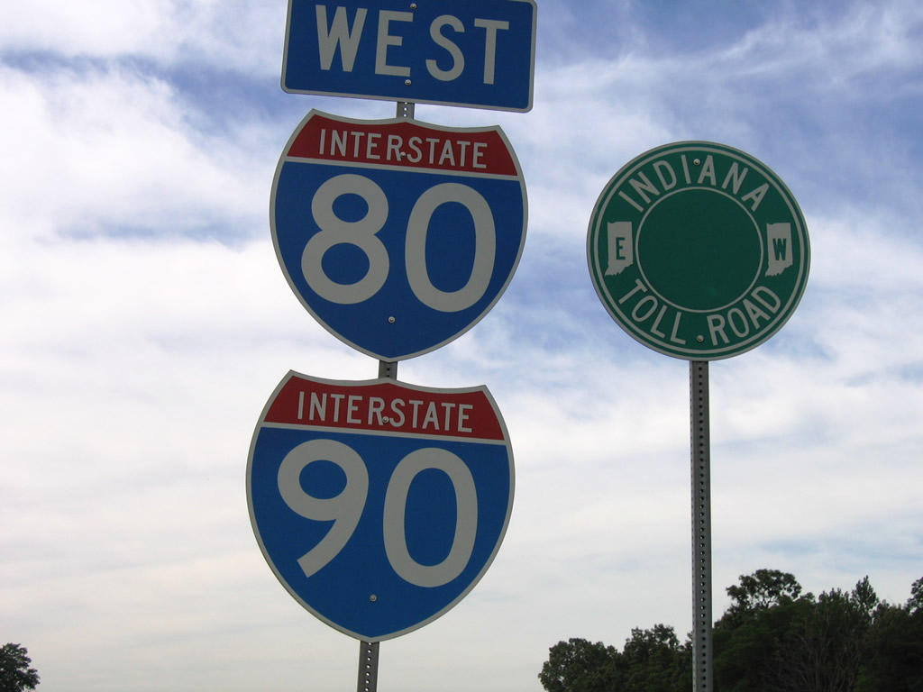 Indiana - Interstate 80 and Interstate 90 sign.