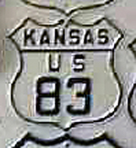 Kansas U.S. Highway 83 sign.