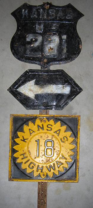 Kansas - U.S. Highway 281 and State Highway 18 sign.