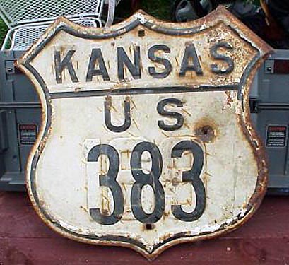 Kansas U.S. Highway 383 sign.