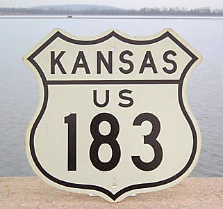 Kansas U.S. Highway 183 sign.