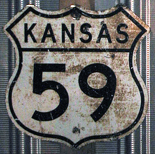 Kansas U.S. Highway 59 sign.