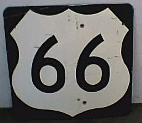 Kansas U.S. Highway 66 sign.