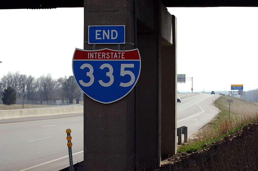 Kansas interstate 335 sign.