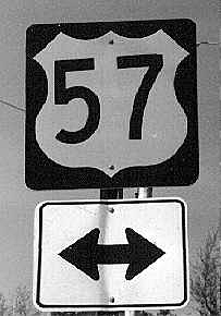 Kentucky U.S. Highway 57 sign.