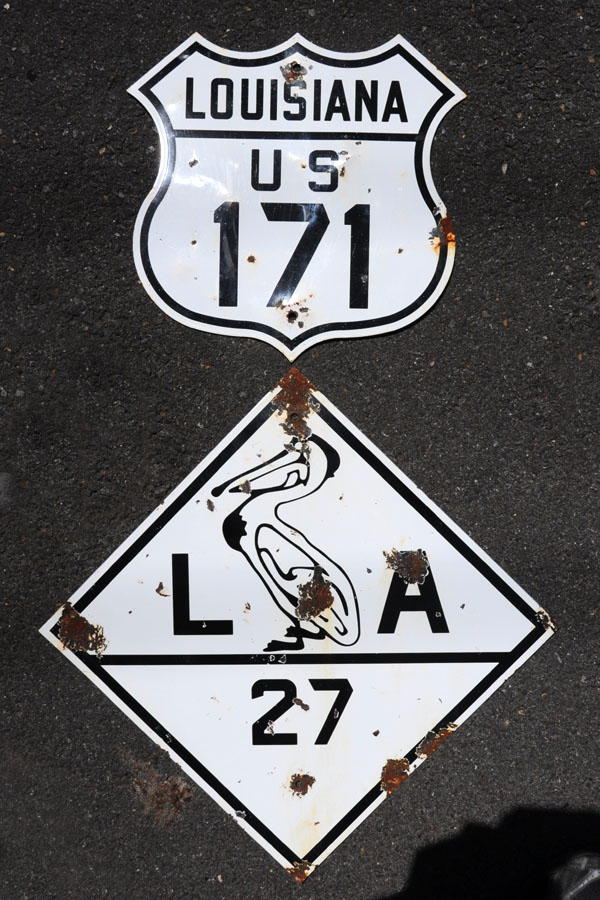 Louisiana - U.S. Highway 171 and State Highway 27 sign.